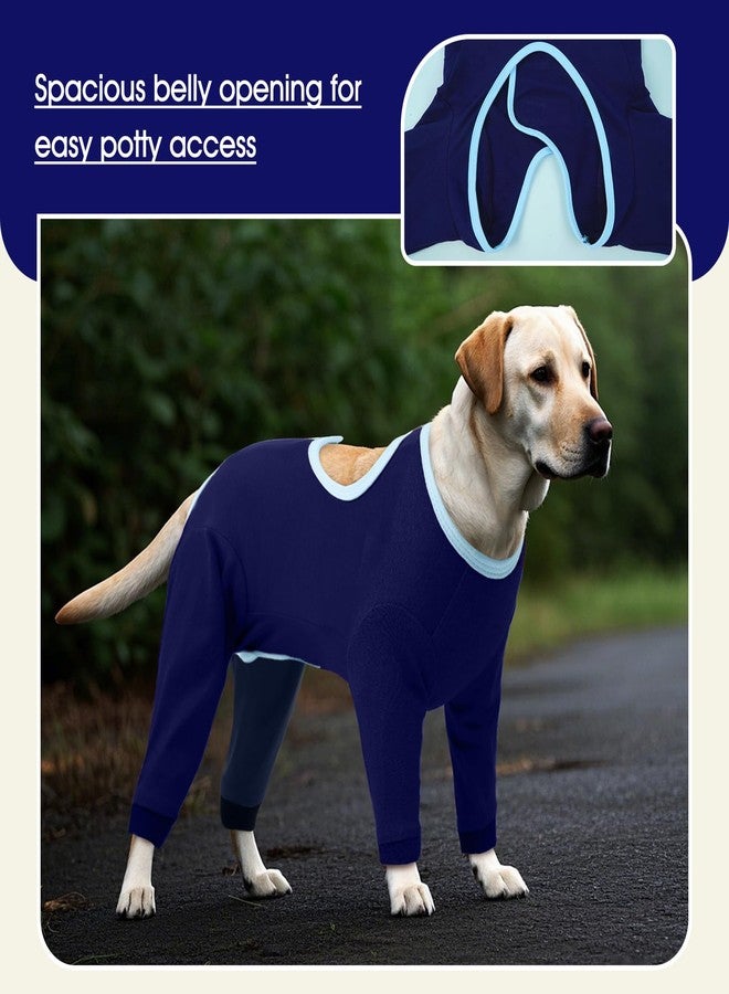 IDOMIK Dog Recovery Suit After Surgery,Long Sleeve Dog Surgical Onesie for Surgery,Soft Breathable Pet Pajamas Anti Shedding,Adjustable Bodysuit Prevent Licking Wound,Cone Collar Alternative,Blue,M - Image 5